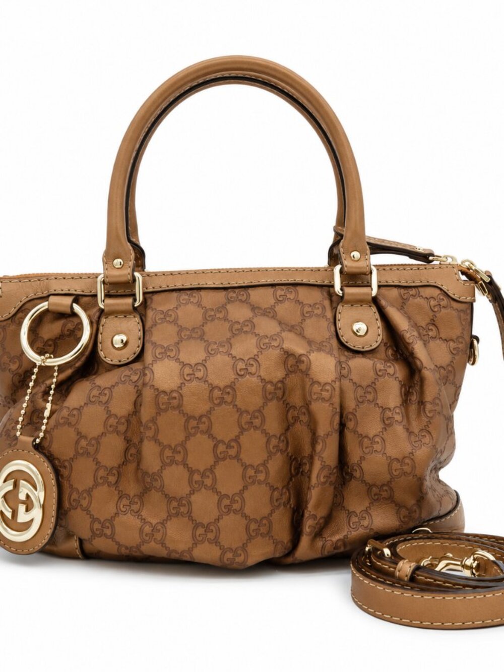 Gucci Sukey Top Handle Bag – Bronze Guccissima (Pre-Owned)